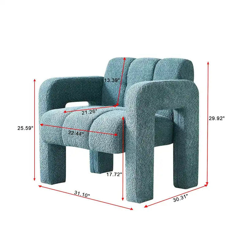 Fauteuil vert de style moderne de 31,1 pouces