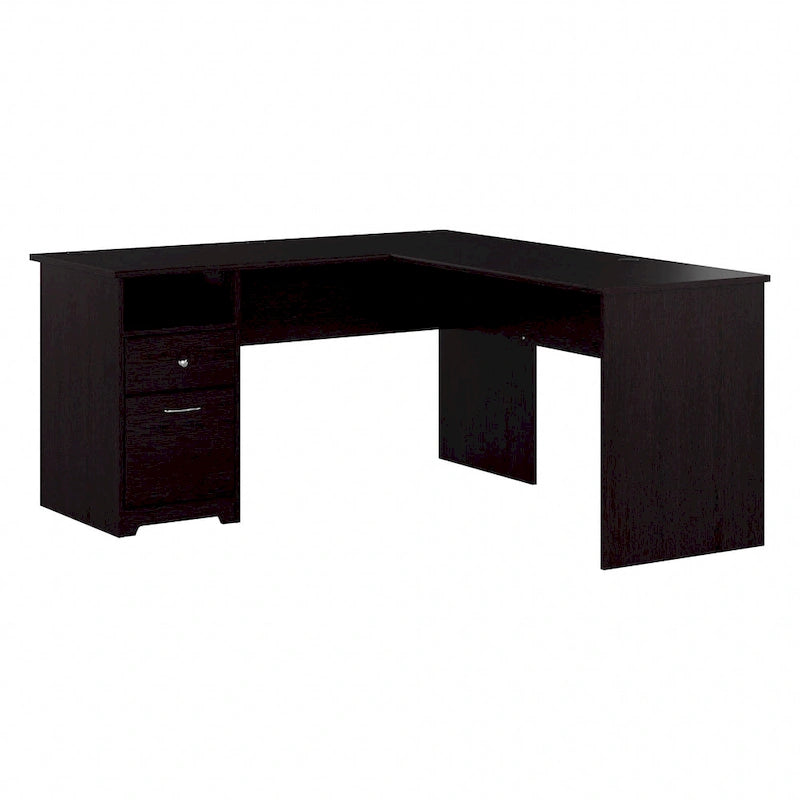 Bureau d'angle en L de 152 cm (avec étagères et tiroirs)