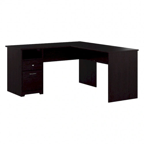 Bureau d'angle en L de 152 cm (avec étagères et tiroirs)
