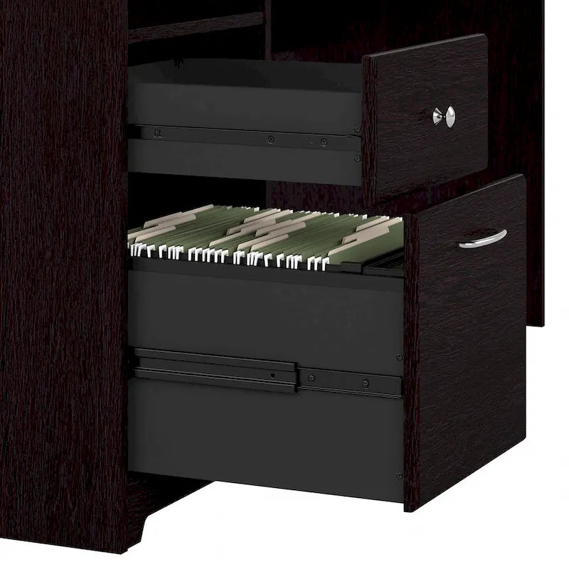 Bureau d'angle en L de 152 cm (avec étagères et tiroirs)