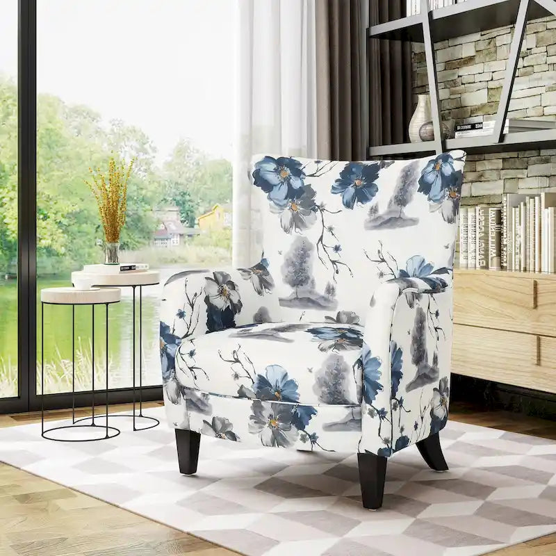 Fauteuil capitonné à dossier haut de 76,8 cm, style rétro moderne