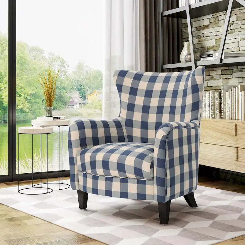 Fauteuil capitonné à dossier haut de 76,8 cm, style rétro moderne