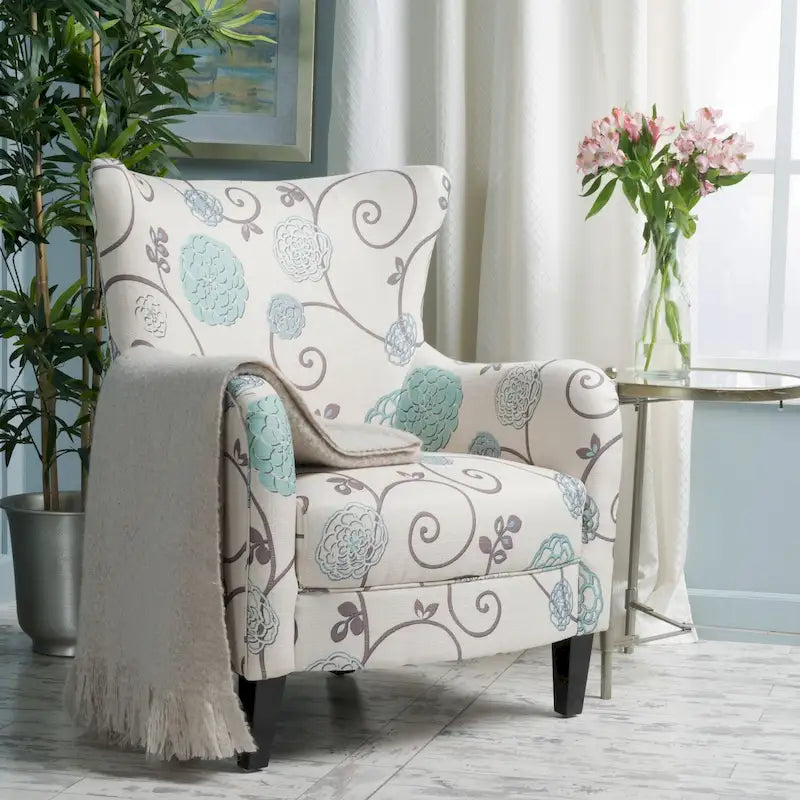 Fauteuil capitonné à dossier haut de 76,8 cm, style rétro moderne
