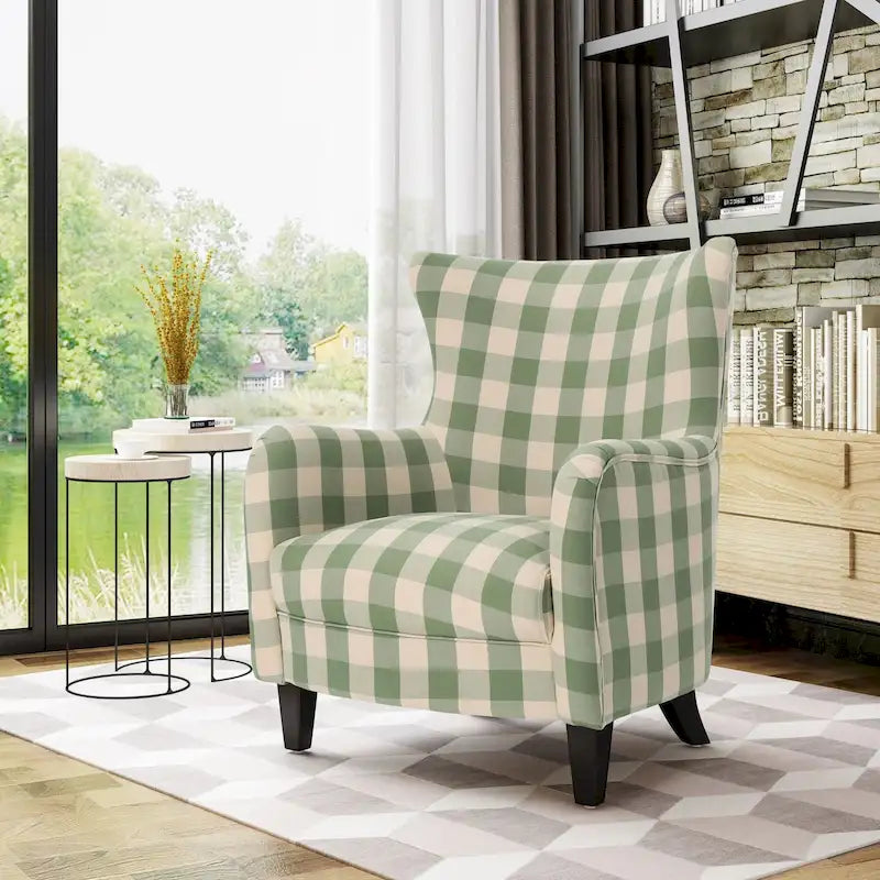 Fauteuil capitonné à dossier haut de 76,8 cm, style rétro moderne