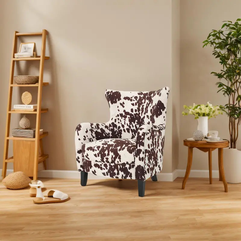 Fauteuil capitonné à dossier haut de 76,8 cm, style rétro moderne