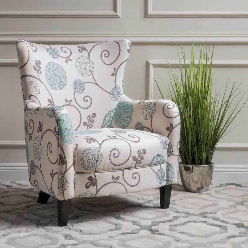 Fauteuil capitonné à dossier haut de 76,8 cm, style rétro moderne