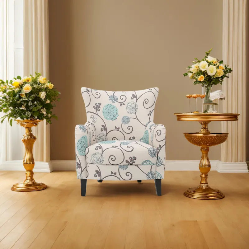 Fauteuil capitonné à dossier haut de 76,8 cm, style rétro moderne