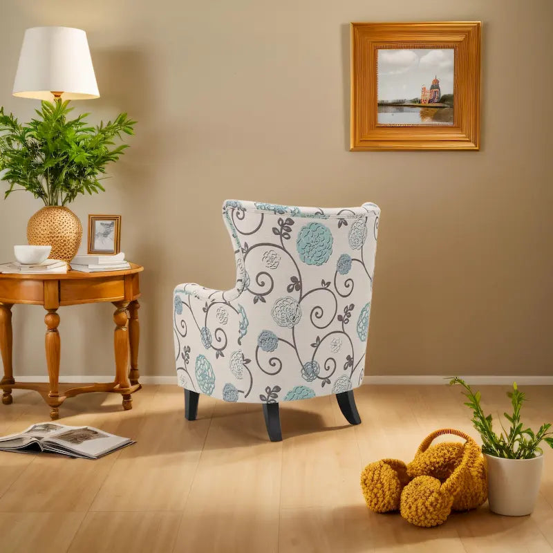 Fauteuil capitonné à dossier haut de 76,8 cm, style rétro moderne