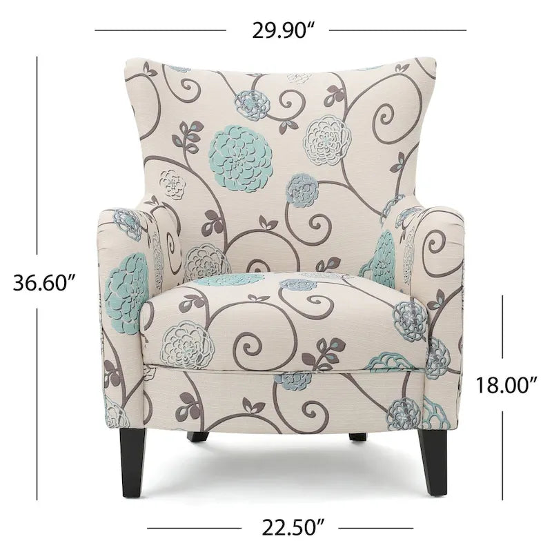 Fauteuil capitonné à dossier haut de 76,8 cm, style rétro moderne