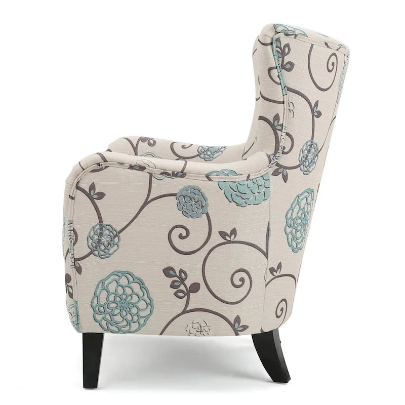 Fauteuil capitonné à dossier haut de 76,8 cm, style rétro moderne