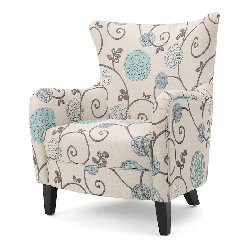 Fauteuil capitonné à dossier haut de 76,8 cm, style rétro moderne