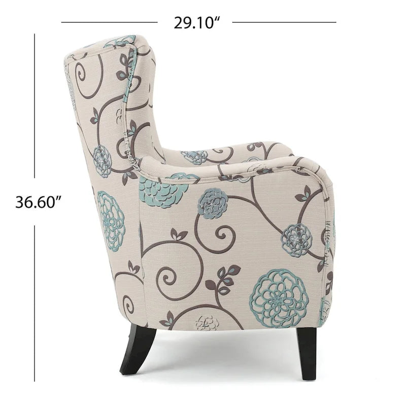 Fauteuil capitonné à dossier haut de 76,8 cm, style rétro moderne