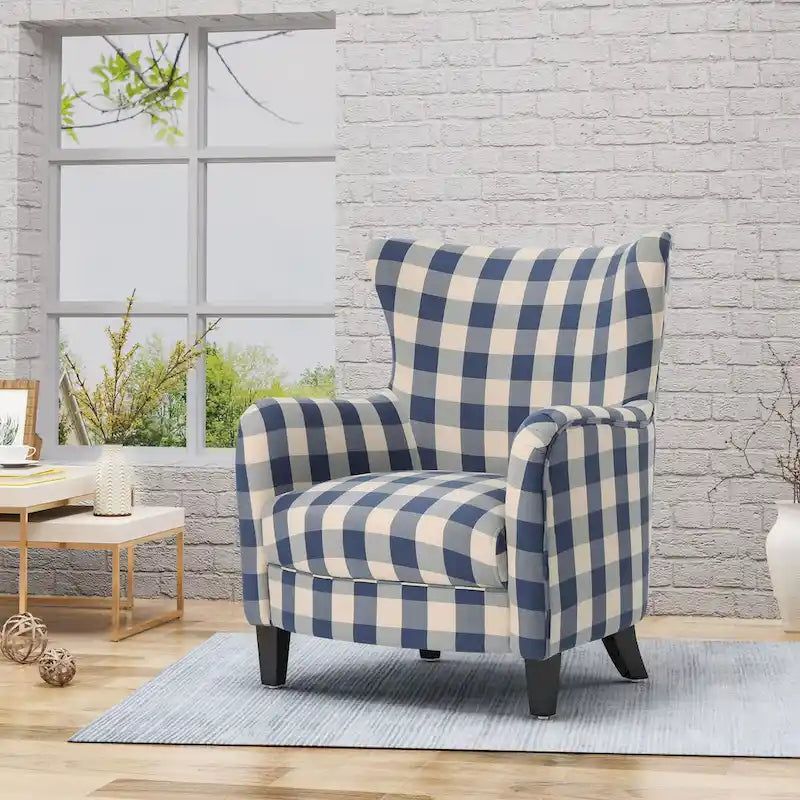 Fauteuil capitonné à dossier haut de 76,8 cm, style rétro moderne