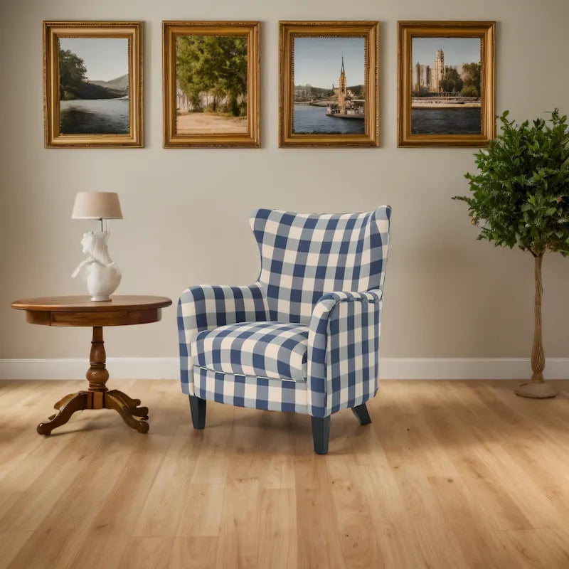 Fauteuil capitonné à dossier haut de 76,8 cm, style rétro moderne