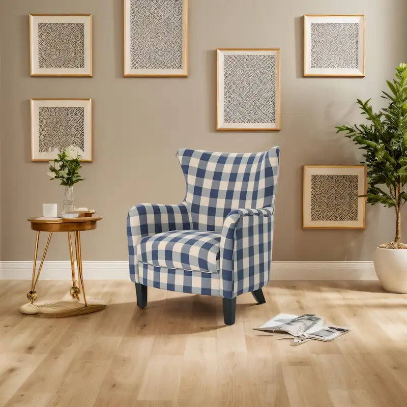 Fauteuil capitonné à dossier haut de 76,8 cm, style rétro moderne
