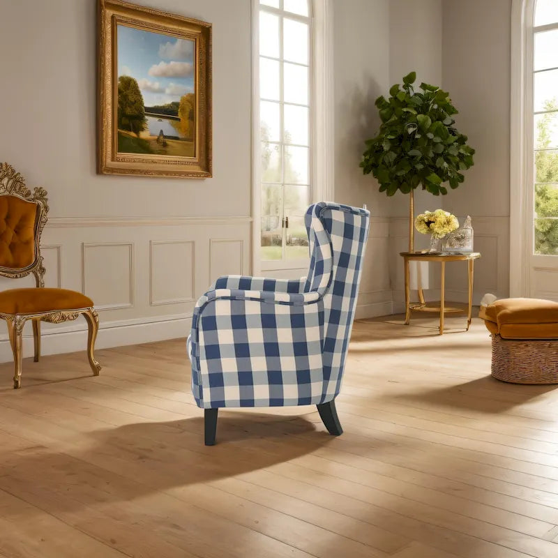 Fauteuil capitonné à dossier haut de 76,8 cm, style rétro moderne