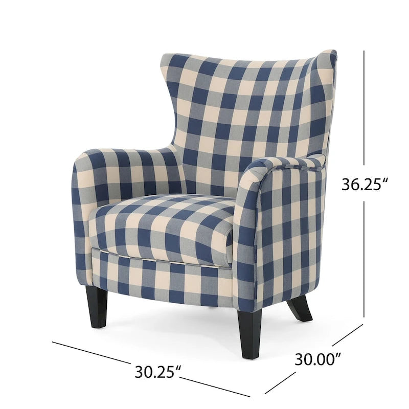 Fauteuil capitonné à dossier haut de 76,8 cm, style rétro moderne