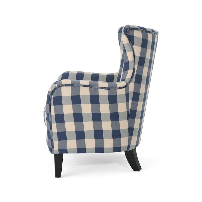 Fauteuil capitonné à dossier haut de 76,8 cm, style rétro moderne