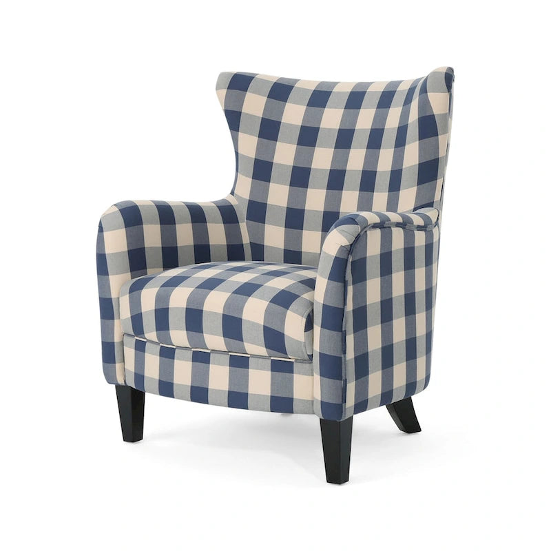 Fauteuil capitonné à dossier haut de 76,8 cm, style rétro moderne