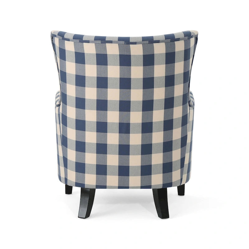 Fauteuil capitonné à dossier haut de 76,8 cm, style rétro moderne