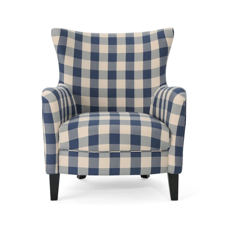 Fauteuil capitonné à dossier haut de 76,8 cm, style rétro moderne