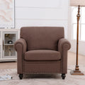 Fauteuil de salon rembourré marron de style moderne de 95 cm