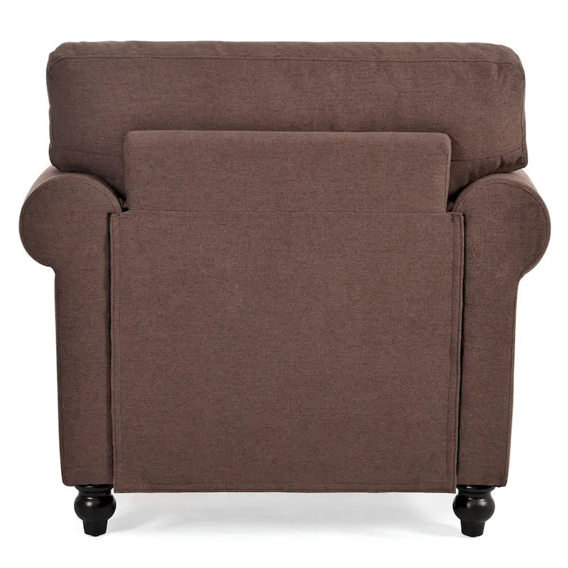 Fauteuil de salon rembourré marron de style moderne de 95 cm