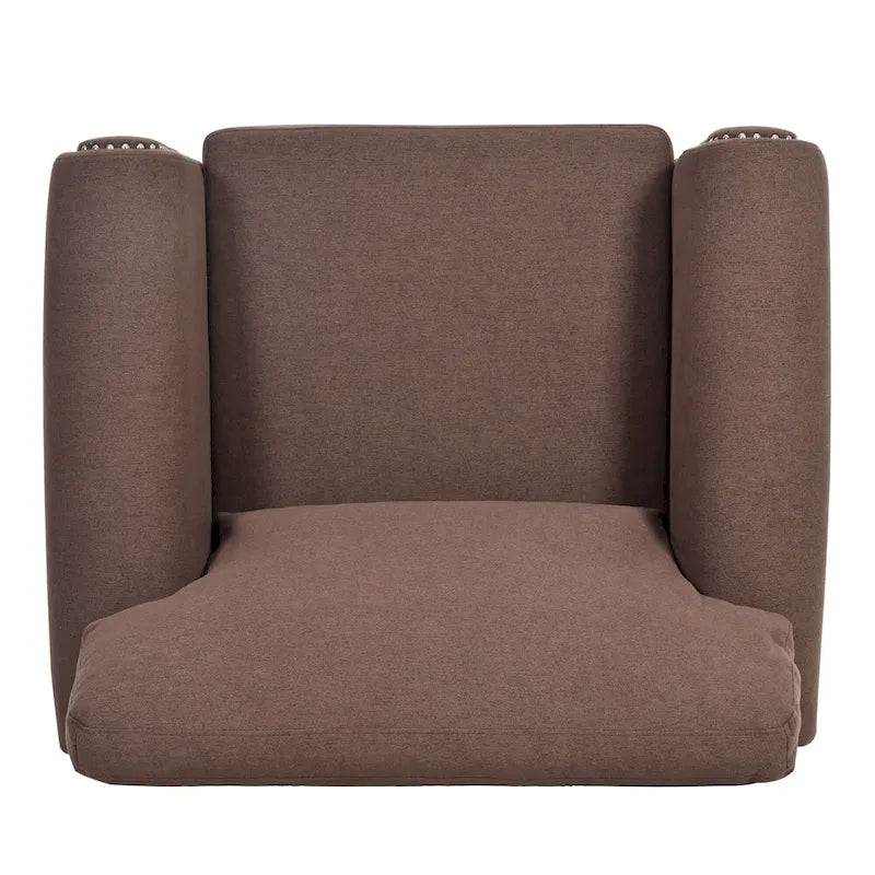 Fauteuil de salon rembourré marron de style moderne de 95 cm