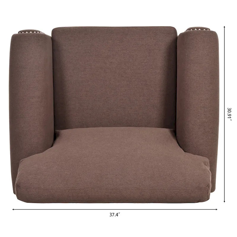 Fauteuil de salon rembourré marron de style moderne de 95 cm