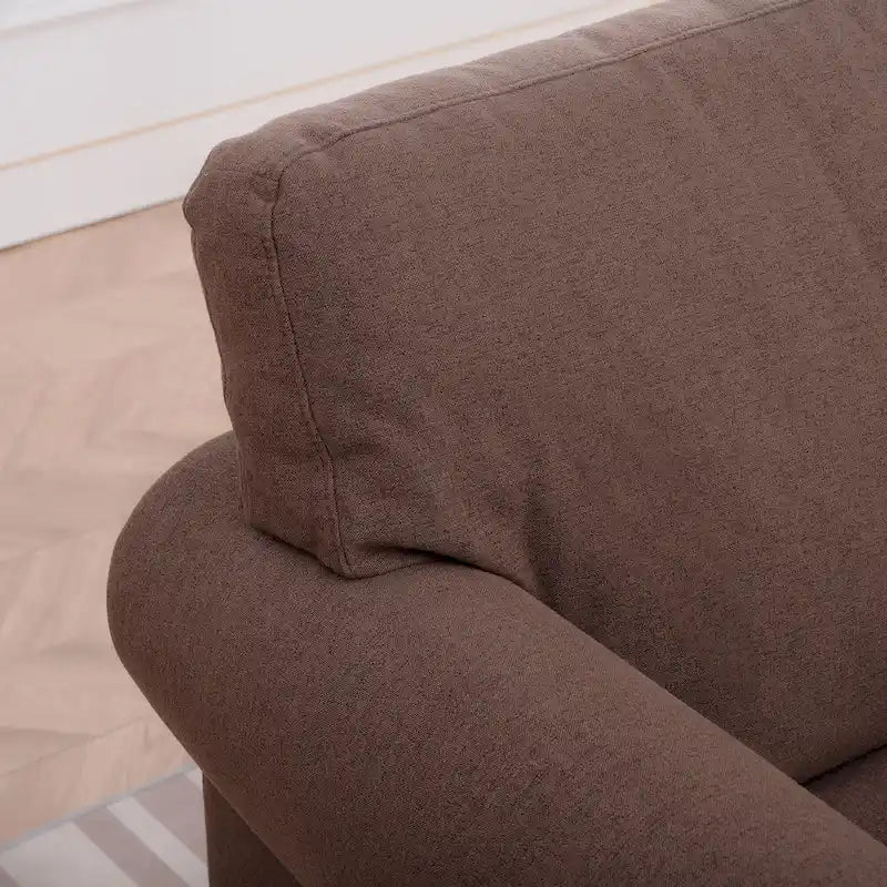 Fauteuil de salon rembourré marron de style moderne de 95 cm
