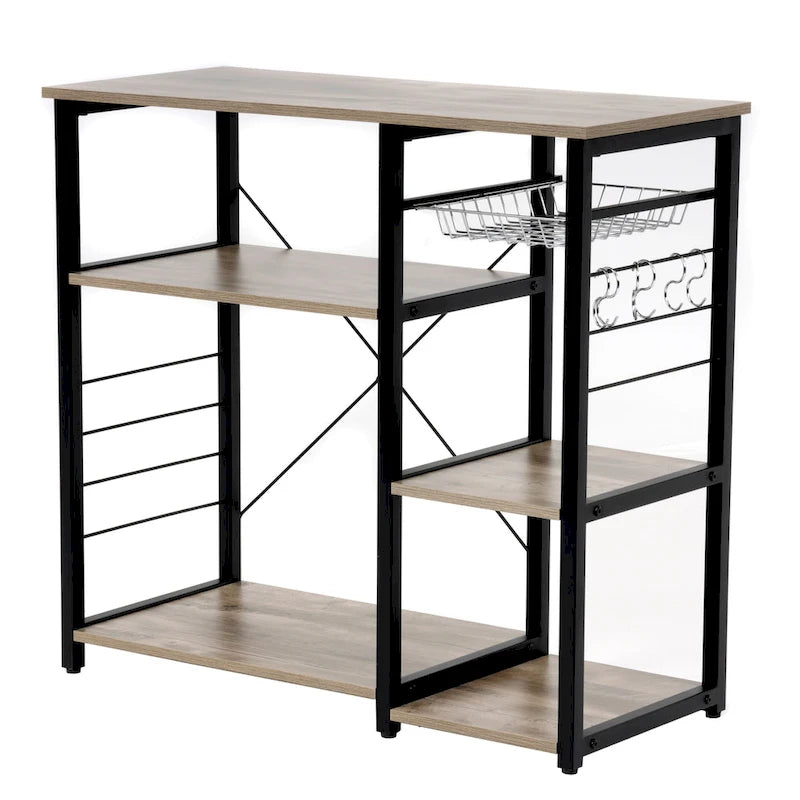 Modèle de mobilier de maison et de bureau : îlot de cuisine avec panier à légumes coulissant