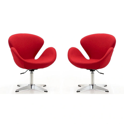 Manhattan Comfort Chrome Adjustable Swivel Chair (Set of 2)