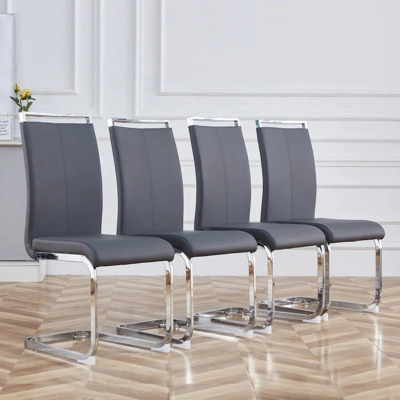 Chaises de salle à manger modernes en similicuir PU, lot de 4