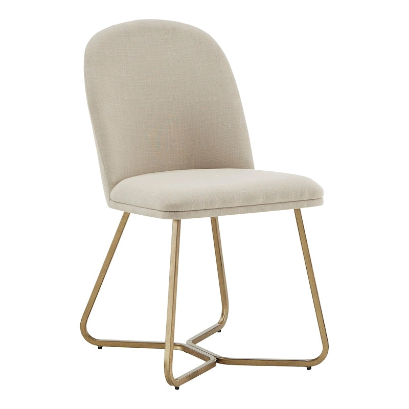 Chaises de salle à manger en métal plaqué or (deux chaises par lot)