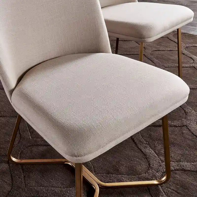 Chaises de salle à manger en métal plaqué or (deux chaises par lot)