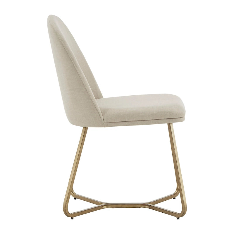 Chaises de salle à manger en métal plaqué or (deux chaises par lot)