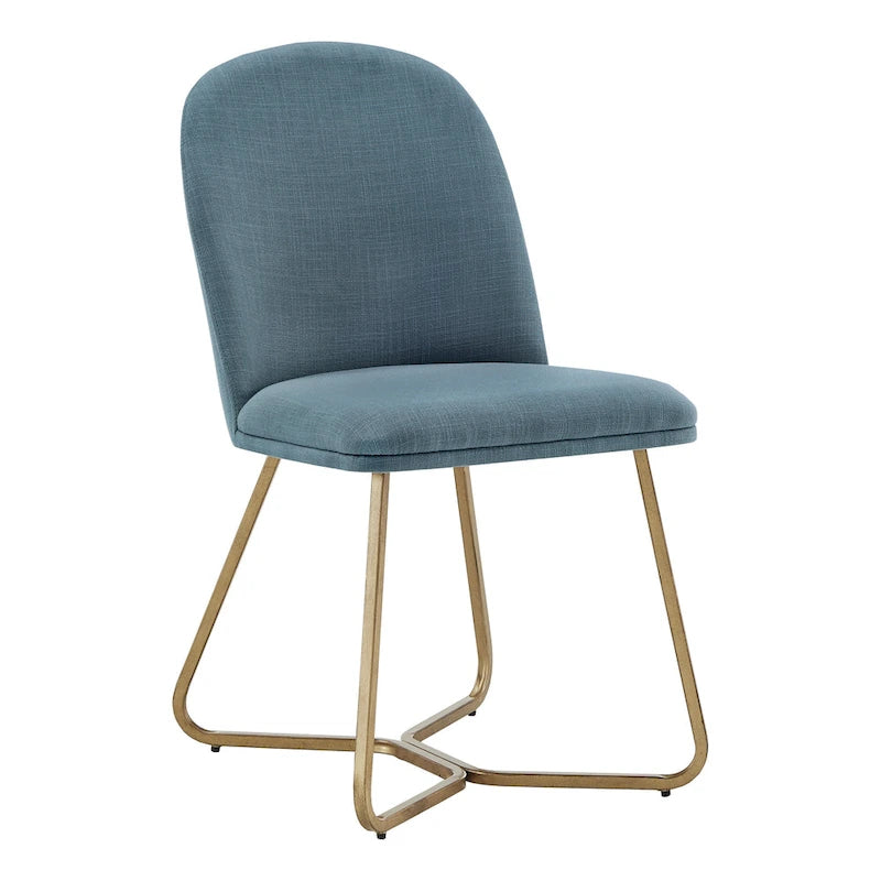 Chaises de salle à manger en métal plaqué or (deux chaises par lot)