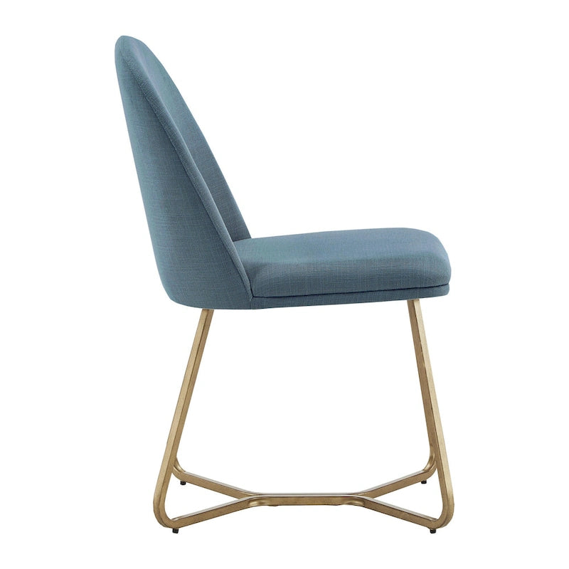 Chaises de salle à manger en métal plaqué or (deux chaises par lot)