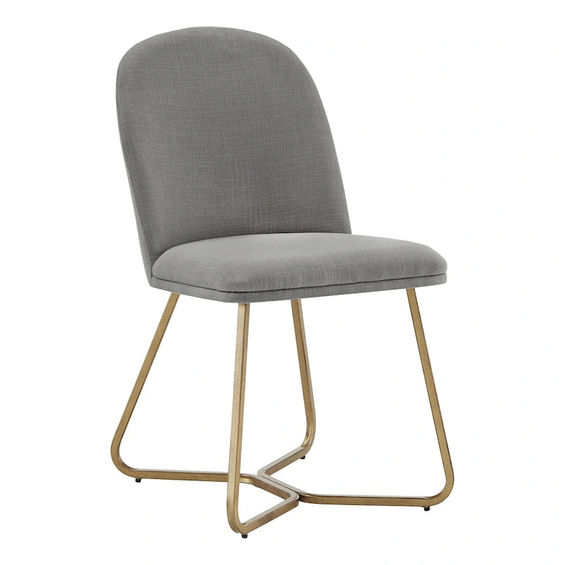 Chaises de salle à manger en métal plaqué or (deux chaises par lot)