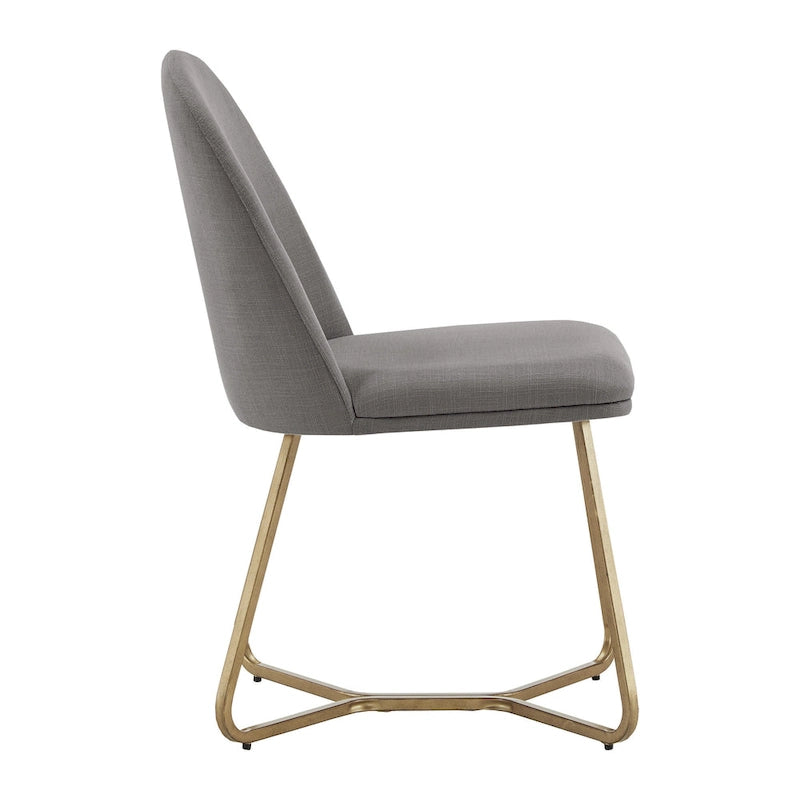 Chaises de salle à manger en métal plaqué or (deux chaises par lot)