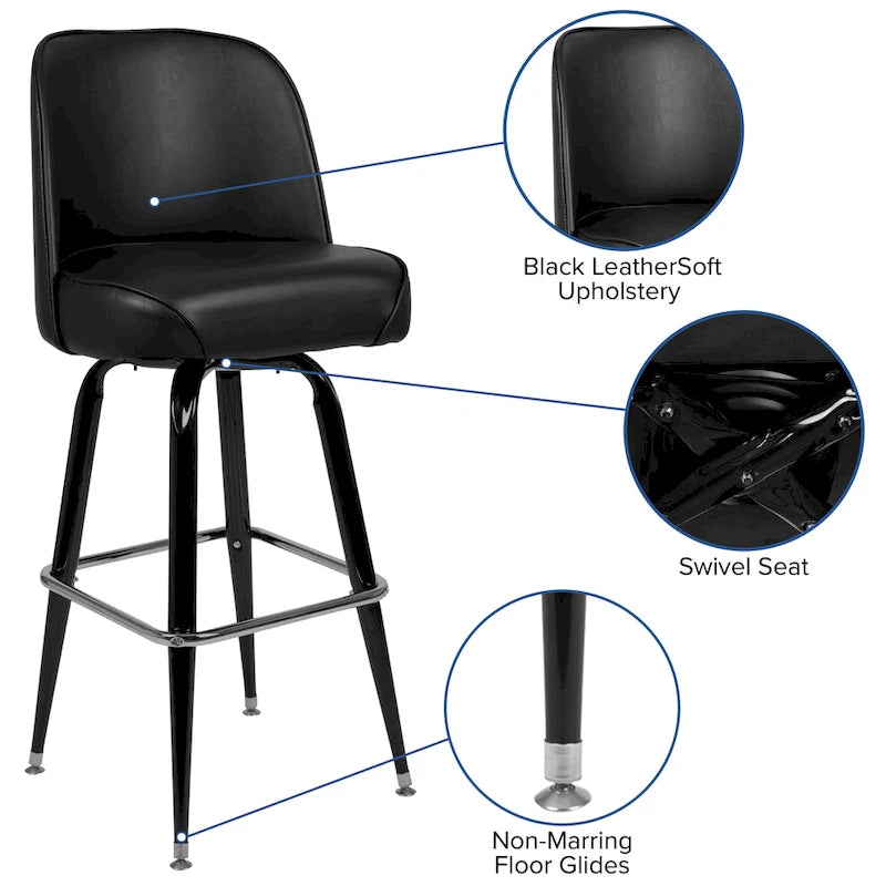Tabourets de bar en métal, lot de 2