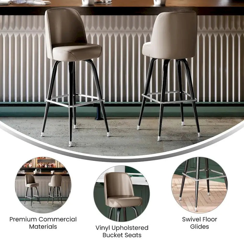Tabourets de bar en métal, lot de 2
