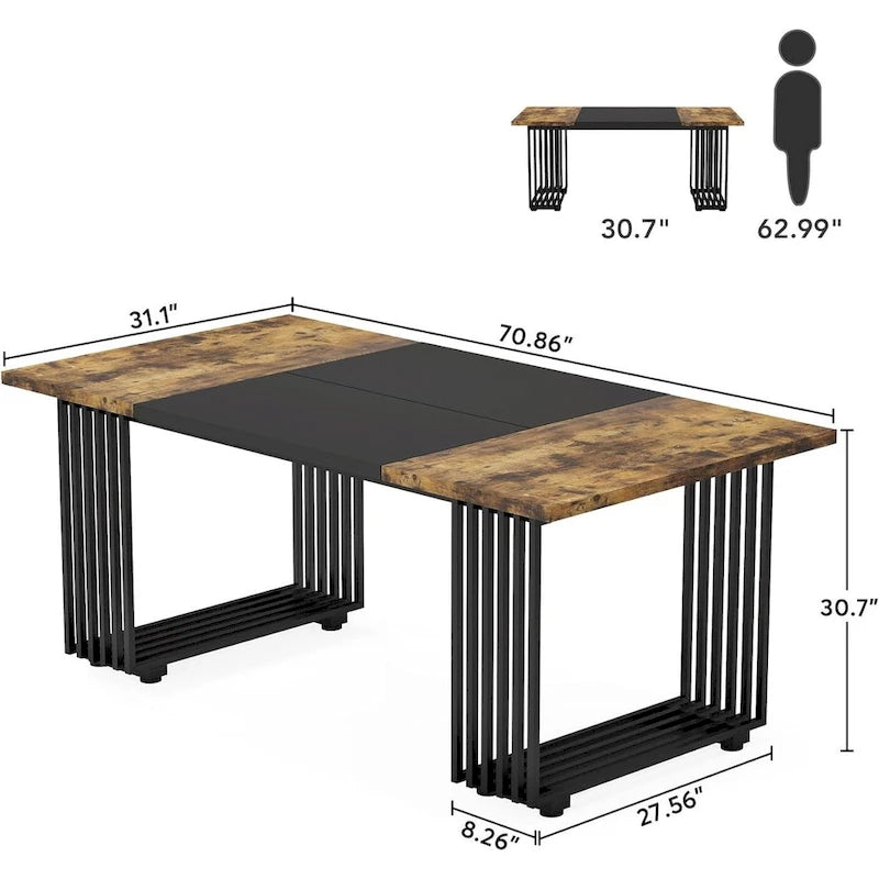 Table de salle à manger moderne, 180 cm de long