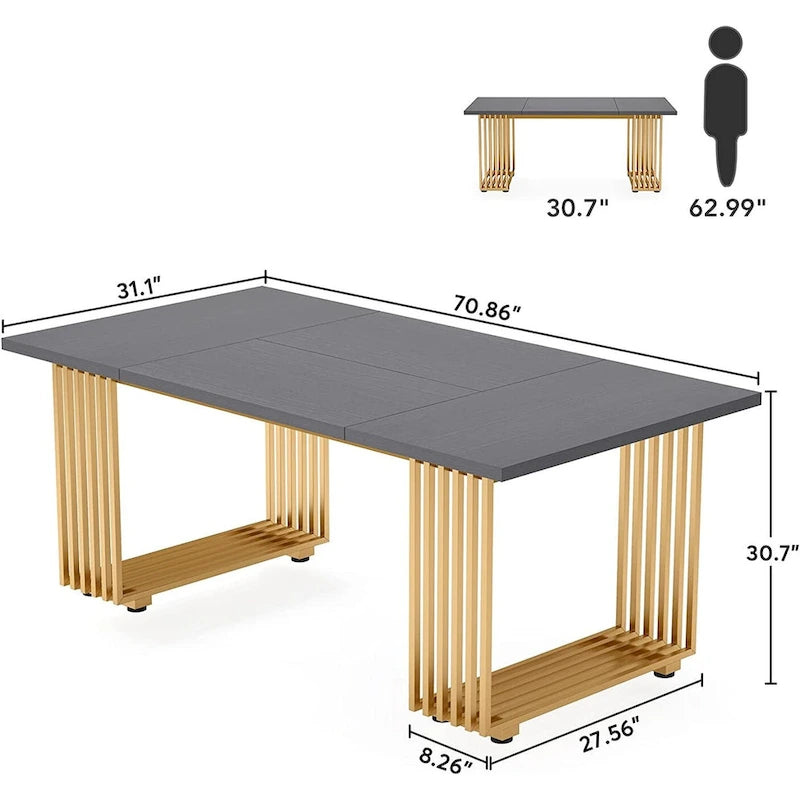 Table de salle à manger moderne, 180 cm de long