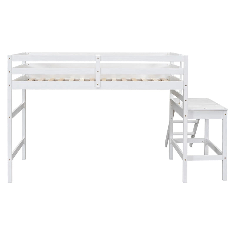 Lit mezzanine avec plateforme, échelle