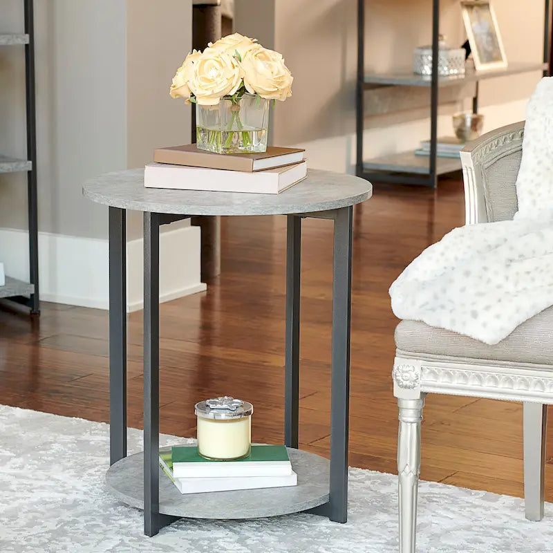 Table d'appoint latérale Household Essentials avec étagère de rangement
