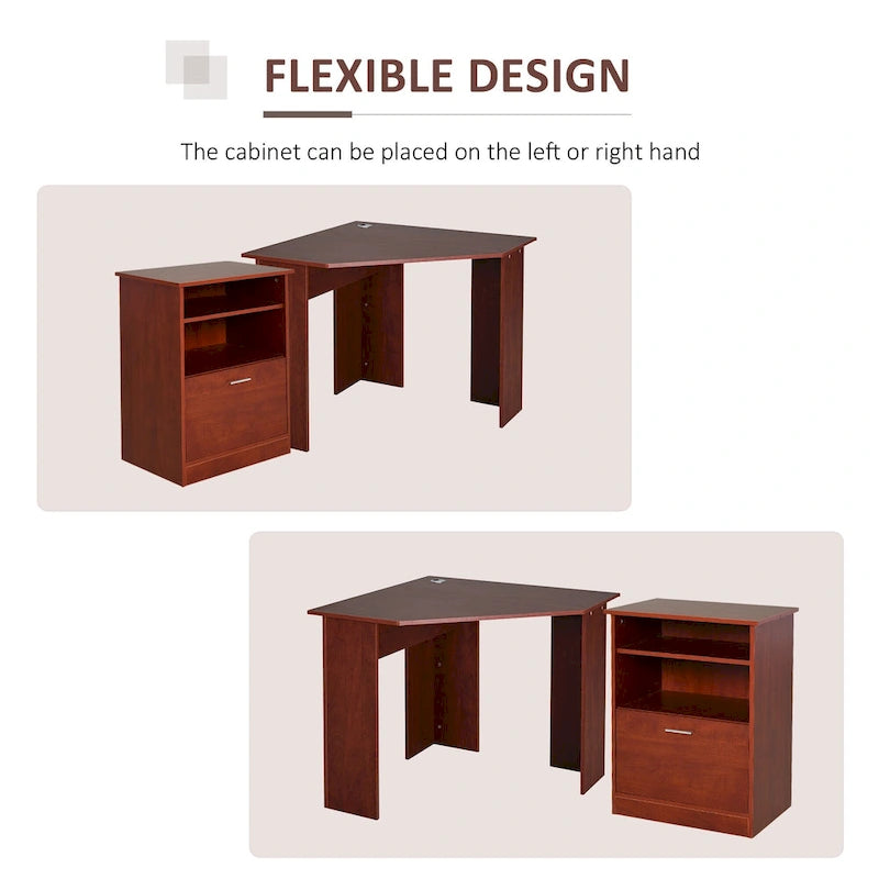 Bureau informatique avec meuble pour imprimante
