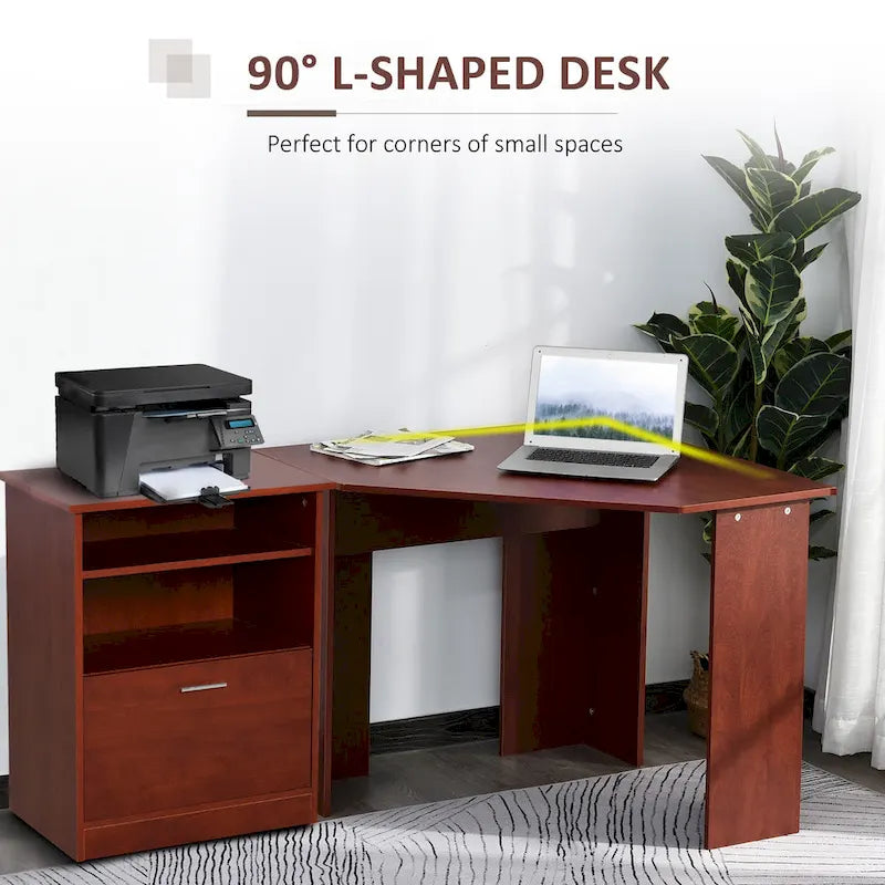 Bureau informatique avec meuble pour imprimante
