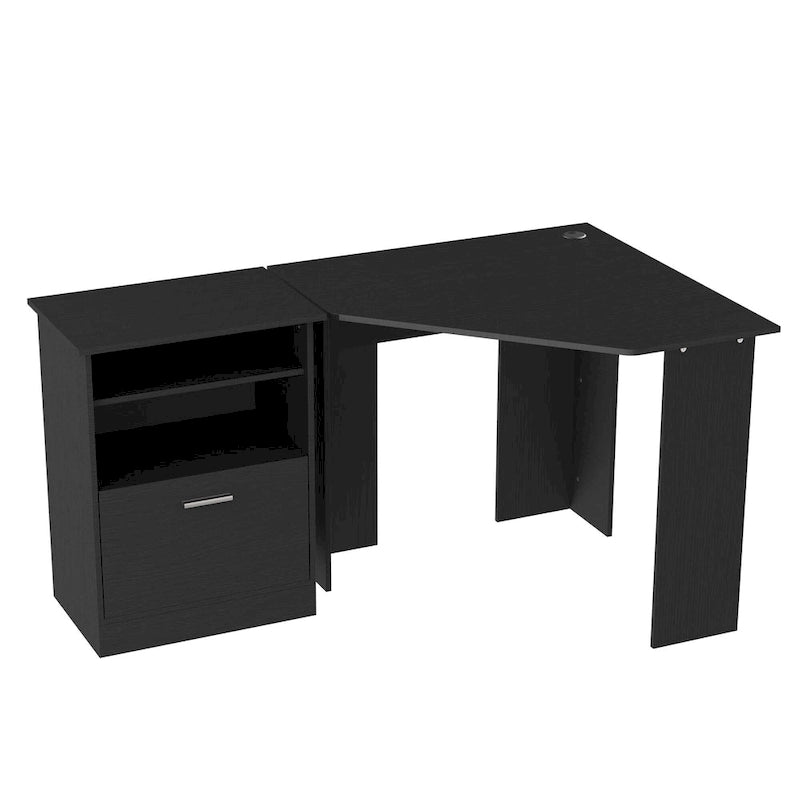 Bureau informatique avec meuble pour imprimante