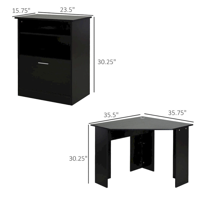 Bureau informatique avec meuble pour imprimante